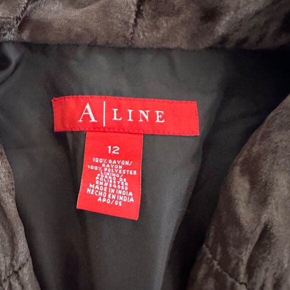 Brown Velvet Cropped Blazer Jacket Single Button Closure Sz 12 - Picture 5 of 8